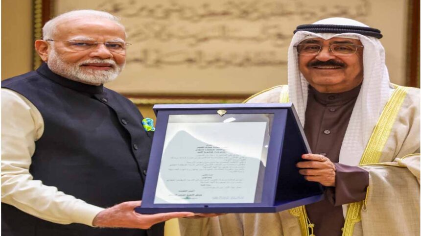 PM Modi honoured with 'The Order of Mubarak Al Kabir' by Muslim country Kuwait