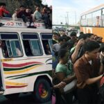Bus is carrying overloaded passengers ignoring rules, administration remains ignorant even after seeing it