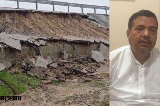 In the first heavy rain, the embankment work collapsed, the road also collapsed, former MLA Kishore Samarite demanded a CBI inquiry