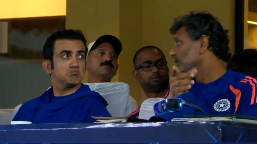 Watch: Gambhir's priceless reaction to Rahul's stunning six steals the show