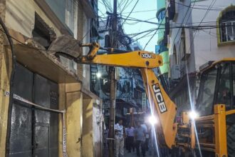 Trinamool party office, clock tower demolished in West Bengal