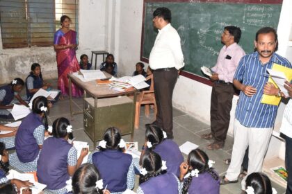 Tiruvarur Collector shocked to see Class XII girls sitting on floor at government school