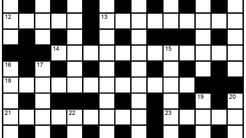 The Hindu Sunday Crossword no. 61 (Set by Arden)