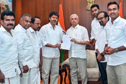 FOR PAGE 1 Updated copy: TN Governor asks TVK chief Vijay to produce proof of support of majority MLAs; Congress says ‘yes’ but AIADMK ‘no’