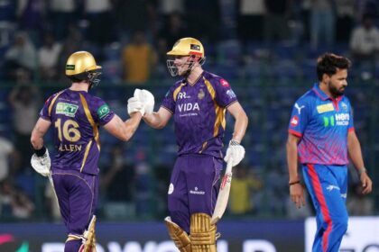 KKR hammer Delhi Capitals by eight wickets as Allen smashes unbeaten ton