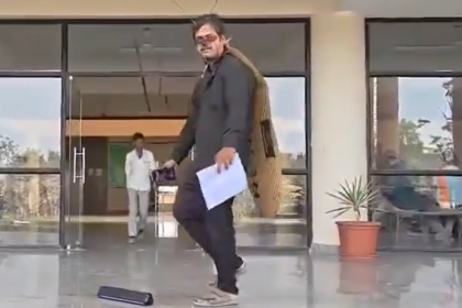Man reaches Mathura civic body office dressed as cockroach to draw attention to Yamuna pollution