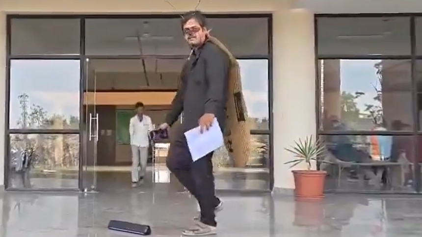 Man reaches Mathura civic body office dressed as cockroach to draw attention to Yamuna pollution