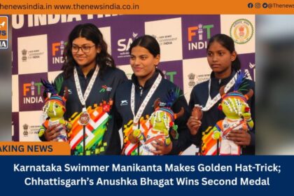 Karnataka Swimmer Manikanta Makes Golden Hat&Trick; Chhattisgarh’s Anushka Bhagat Wins Second Medal