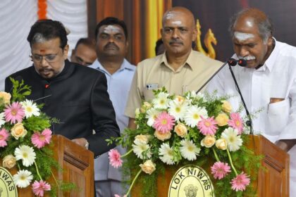 AINRC chief N. Rangasamy sworn in as Chief Minister of Puducherry