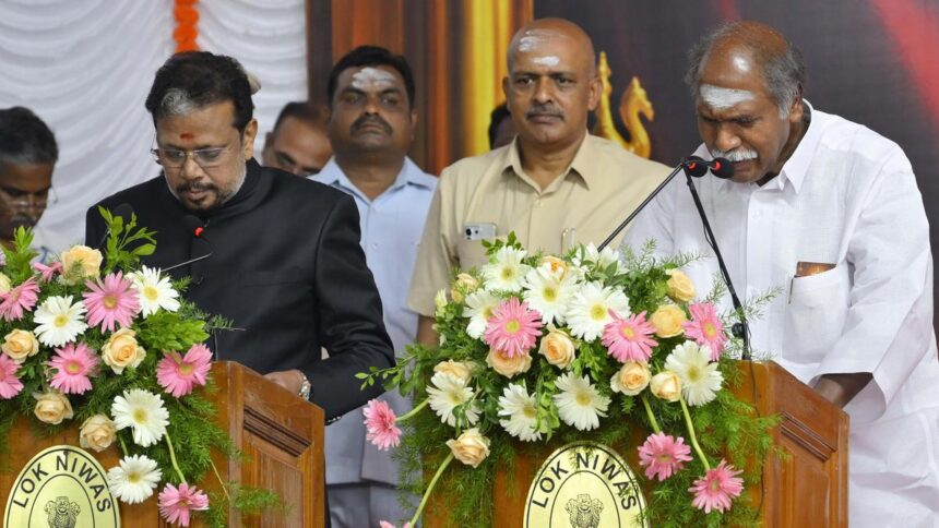 AINRC chief N. Rangasamy sworn in as Chief Minister of Puducherry