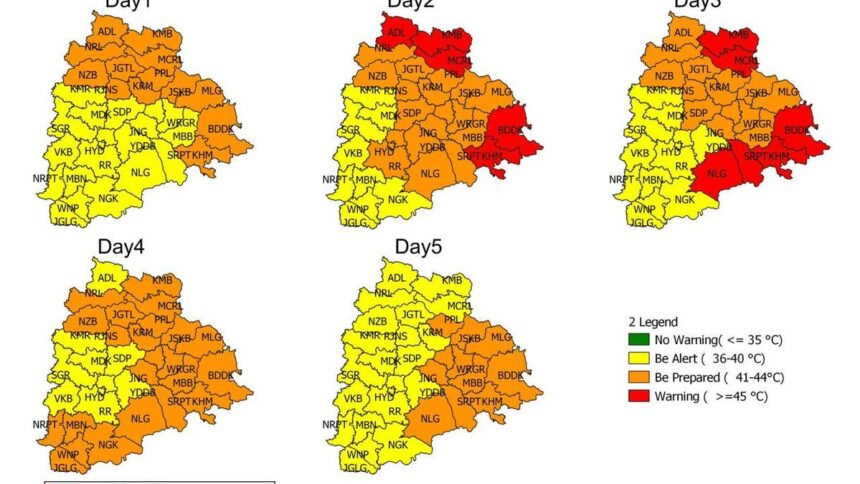 Heatwave warning issued for Telangana as temperatures set to soar above 44°C