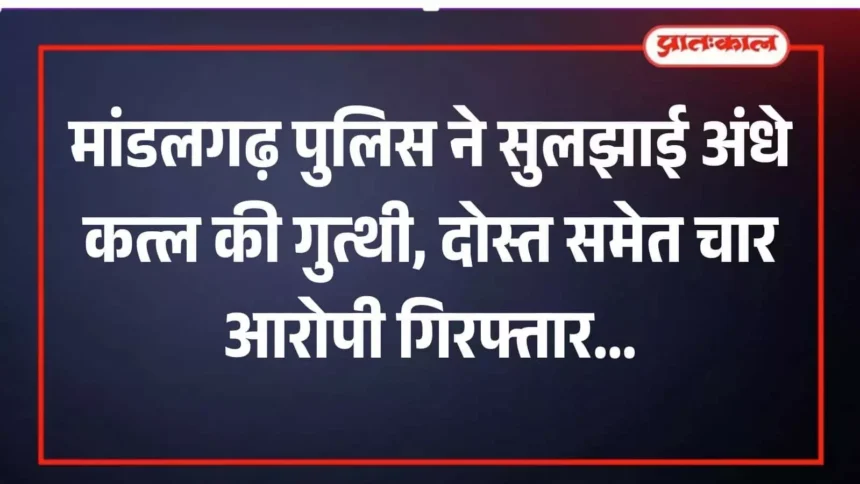 मांडलगढ़ पुलिस ने सुलझाई अंधे कत्ल की गुत्थी, दोस्त समेत चार आरोपी गिरफ्तार