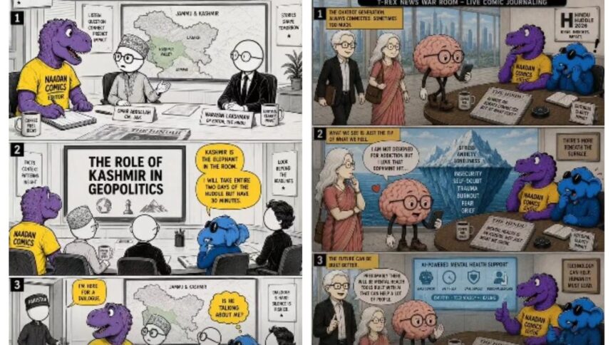 Naadan Comics turn The Hindu Huddle sessions into comics in realtime