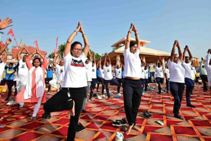 Yoga event held at Dashashwamedh ghat