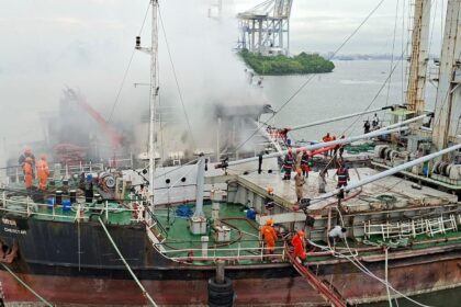 Vessel docked at private yard catches fire in Kochi